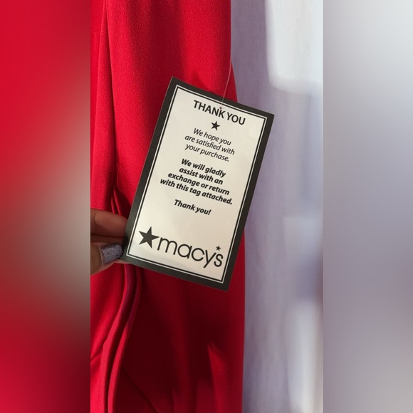 NWT- Betsy & Adam Crepe Tiered Ruffled Red Gown Gorgeous! 14 Petite - Picture 8 of 12